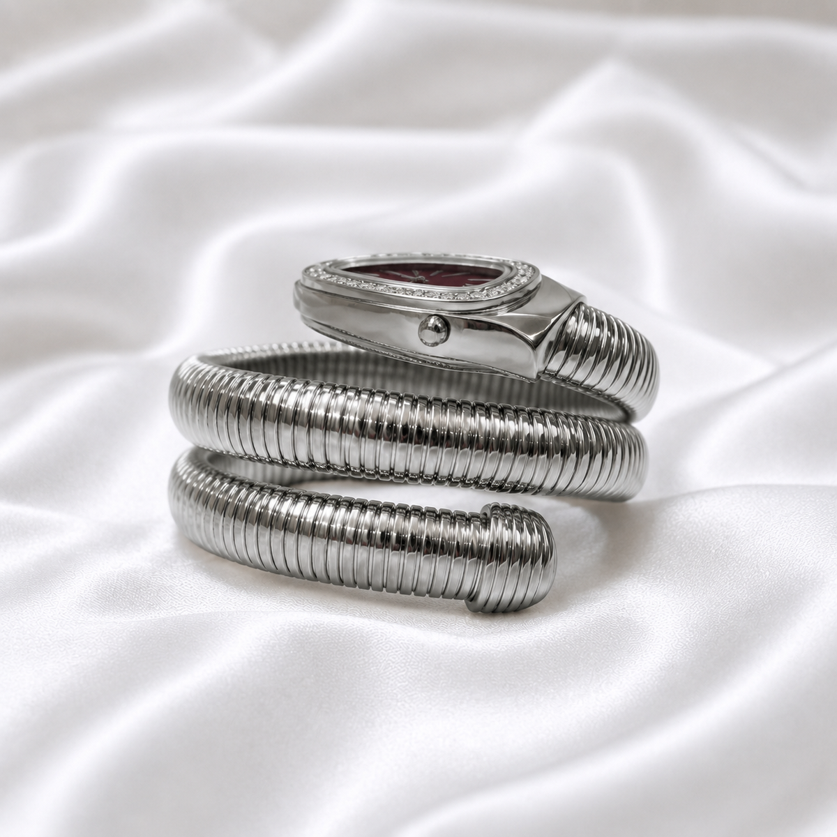 Burgundy Crystal Snake Watch