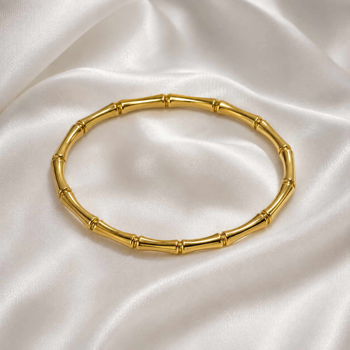 Golden Bamboo Link Bracelet