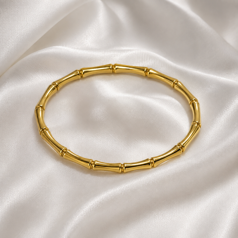 Golden Bamboo Link Bracelet