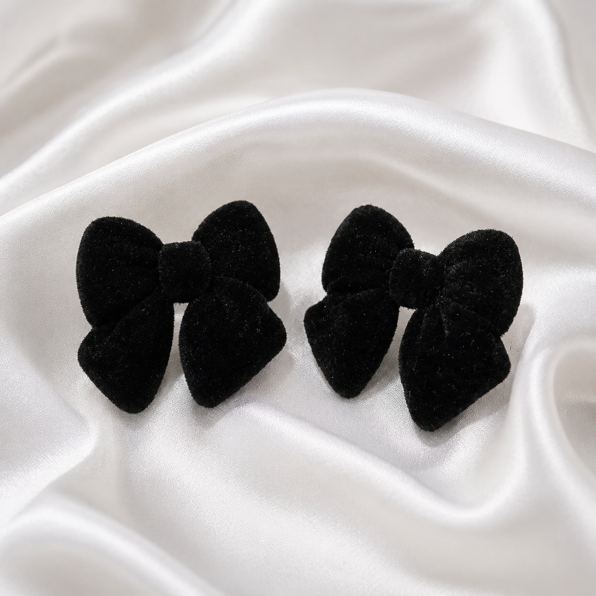Black Velvet Bow Earrings