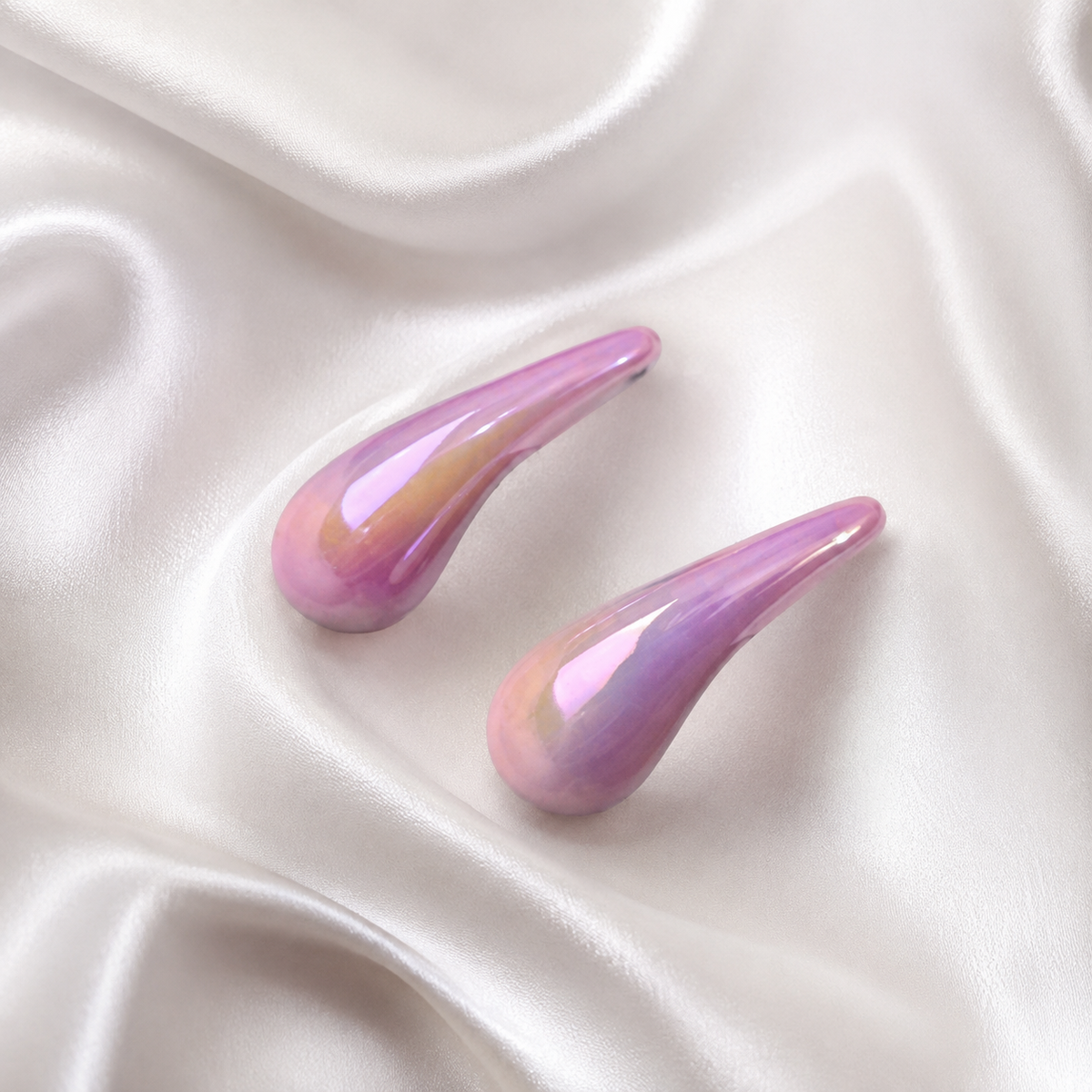 Iridescent Lilac Drop Earrings