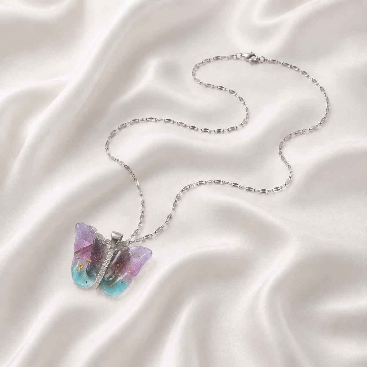 Aurora Butterfly Pendant Necklace