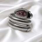 Burgundy Crystal Snake Watch