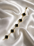 Black Clover Gold Plated Bracelet for Women