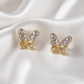 Crystal Butterfly Stud Earrings