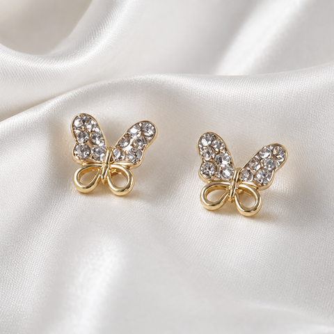 Crystal Butterfly Stud Earrings