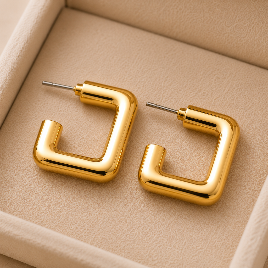 Trendy Gold Plated Geometric C Shape Earrings for Women