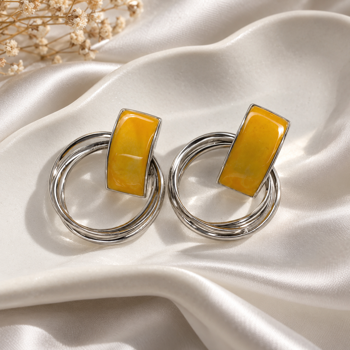 Mustard Double Hoop Earrings