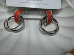 Coral Double Hoop Earrings
