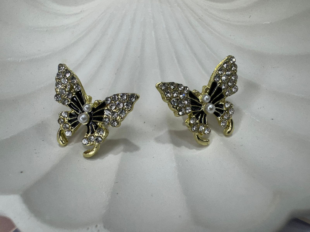 Crystal Butterfly Stud Earrings