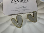 Ivory Heart Stud Earrings