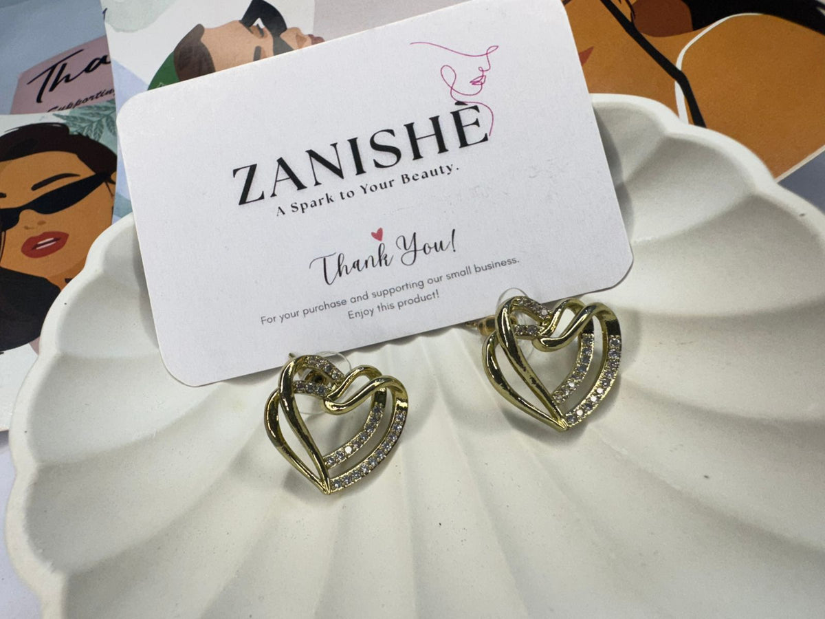 Crystal Intertwined Heart Earrings