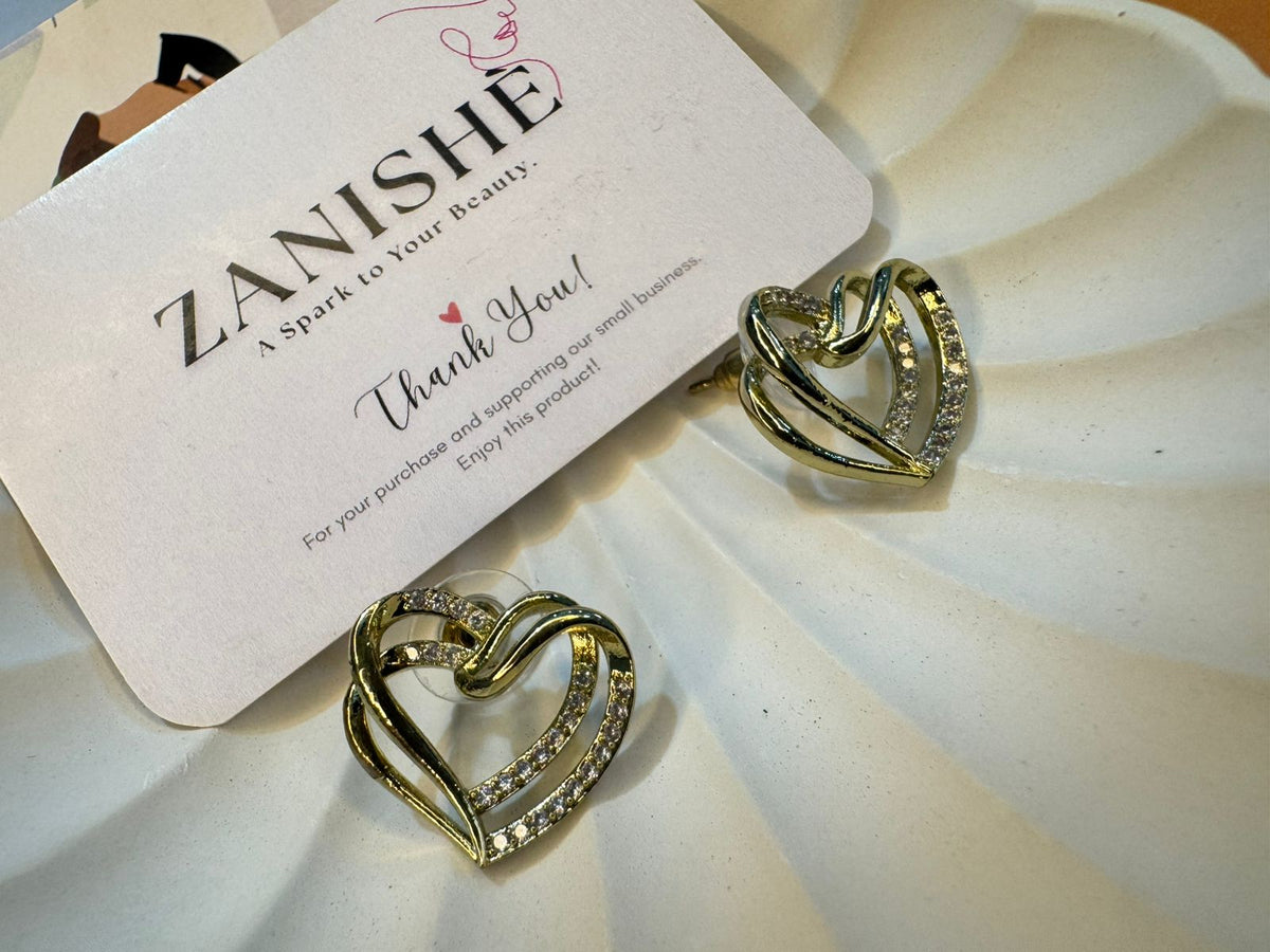 Crystal Intertwined Heart Earrings