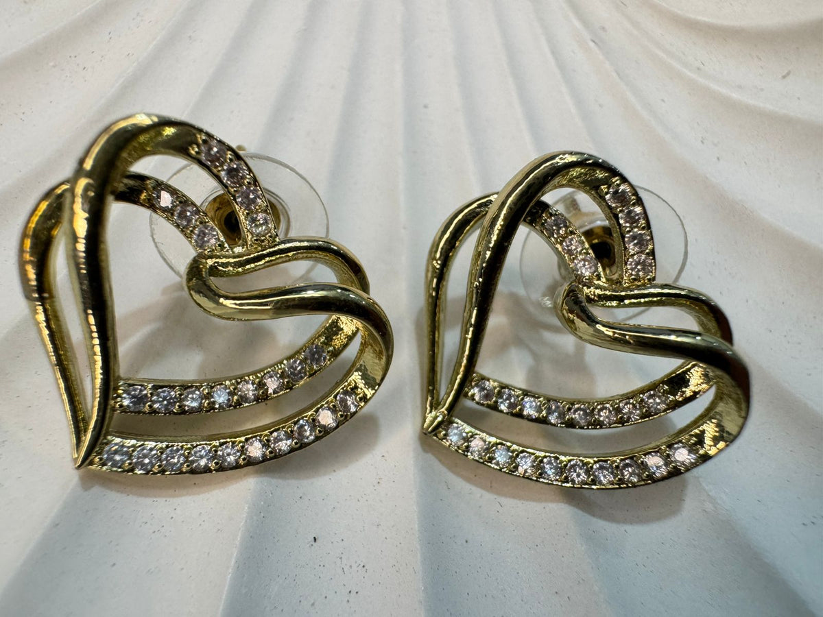 Crystal Intertwined Heart Earrings