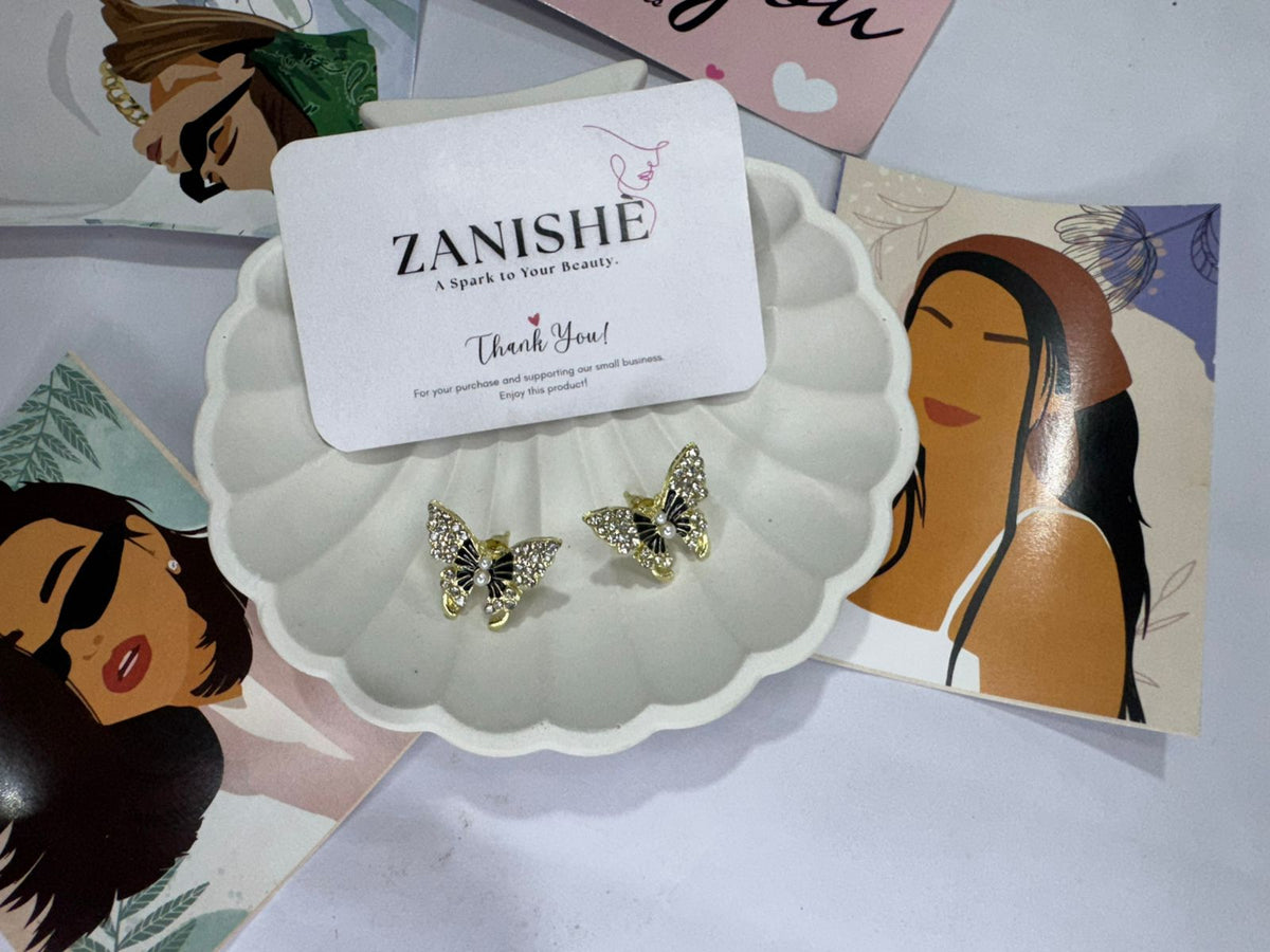 Crystal Butterfly Stud Earrings