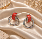 Coral Double Hoop Earrings