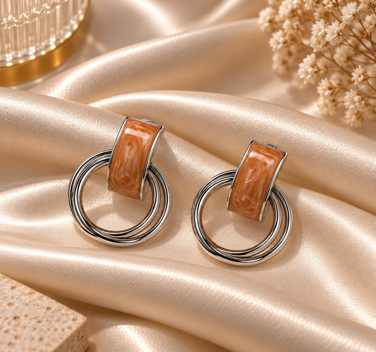 Caramel Double Hoop Earrings